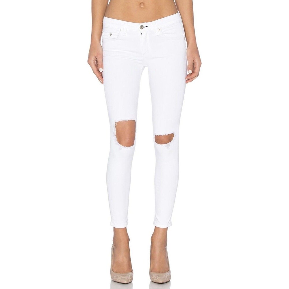 NWT Rag & Bone Capri White Distressed Skinny Jeans Size 28